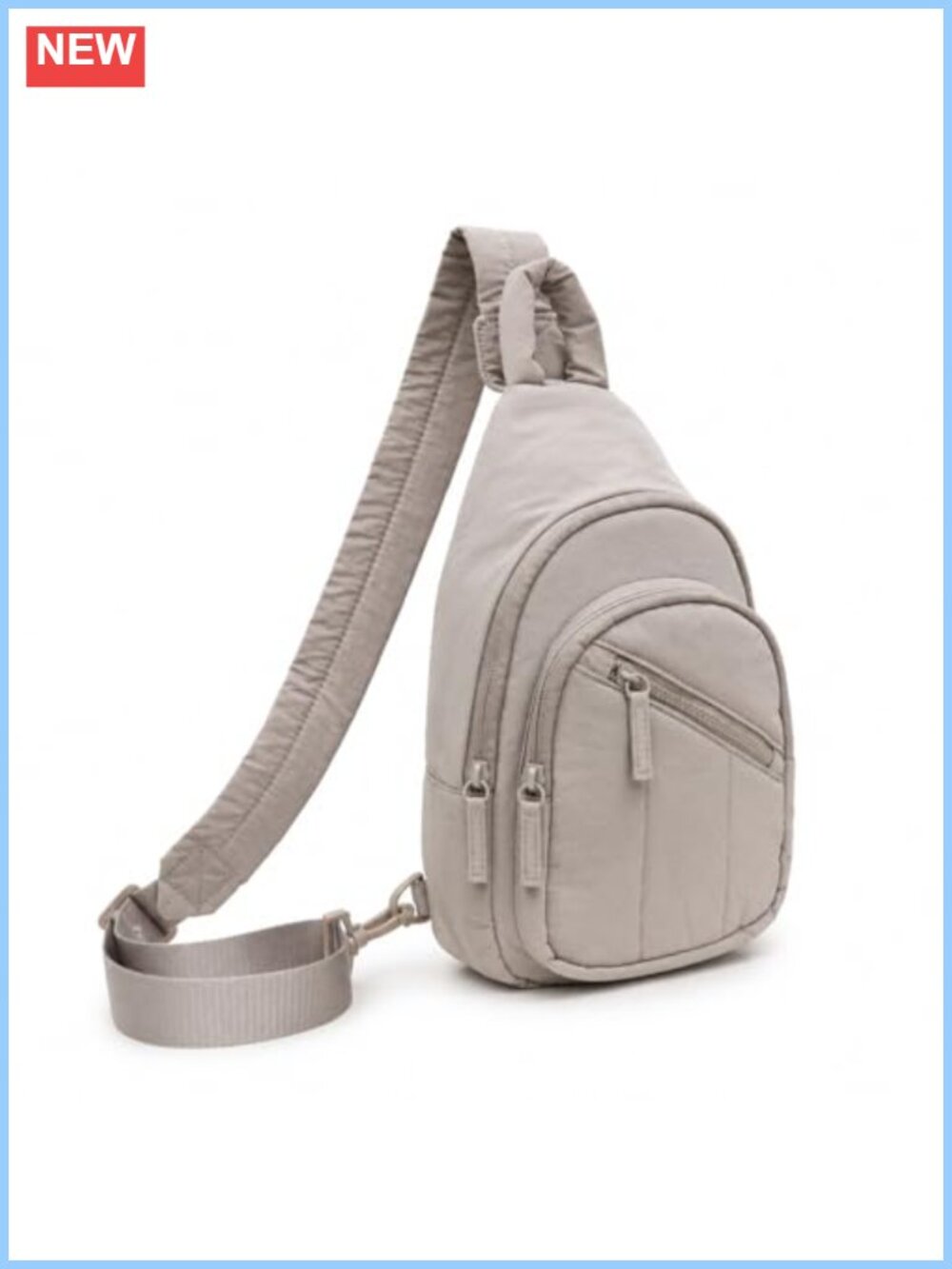 Quilted Crossbody Sling Bag with Hidden Water Bottle Pocket RFID